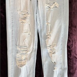 Sincerely Jules Blue Boyfriend Jeans Distressed Style